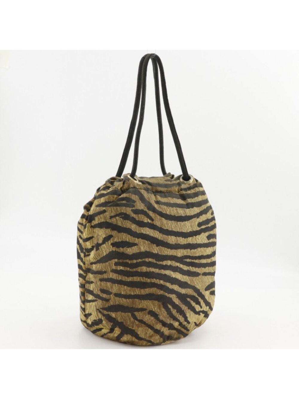 Prada Zebra Print Nylon Brown Handbag - Picture 3 of 10